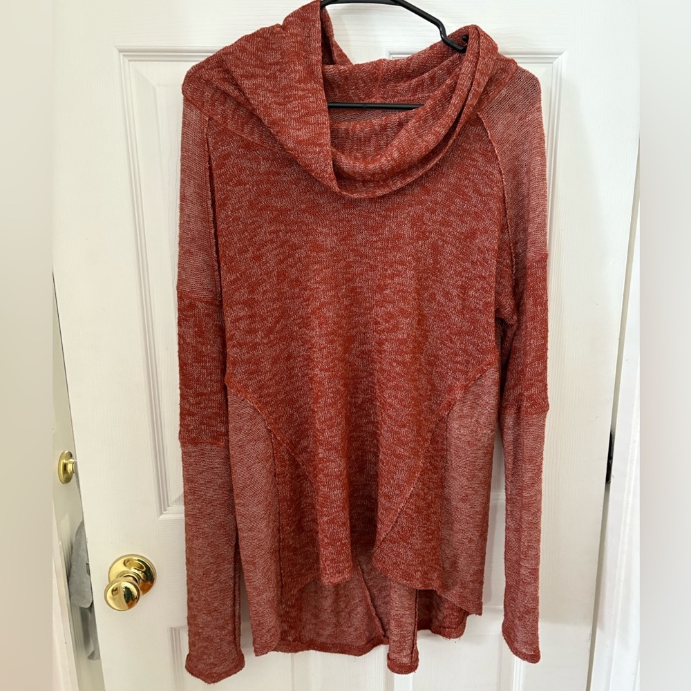 We the Free Women's Red/Orange Cowl Neck Sweater size large